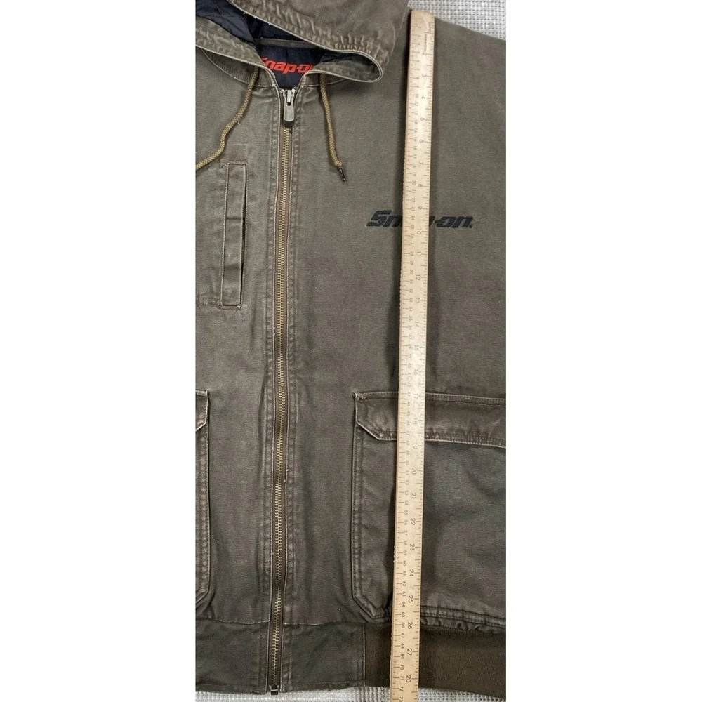 Snap-On Tools Canvas Jacket Quilt-Lined Hooded Jacket Brown Men's XXL